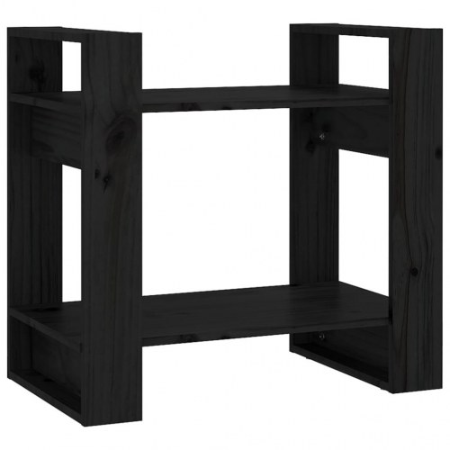 Bogreol/rumdeler 60×35×57 cm i massivt fyrretræ - sort
