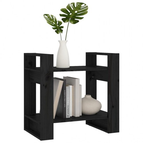Bogreol/rumdeler 60×35×57 cm i massivt fyrretræ - sort