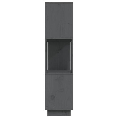 Bogreol/rumdeler 80x25x101 cm massivt fyrretræ grå