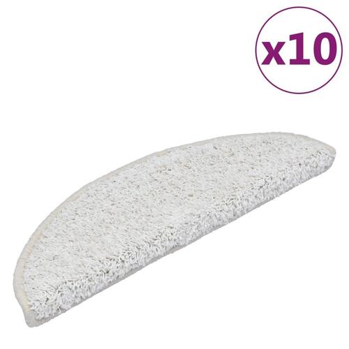 Trappemåtter 10 stk. 56x17x3 cm hvid