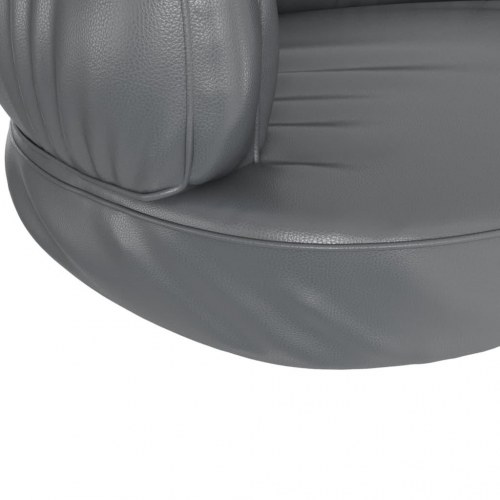 Ergonomisk hundeseng 60x42 cm skum og kunstlæder grå