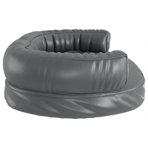 Ergonomisk hundeseng i kunstlæder - 75 × 53 cm, grå