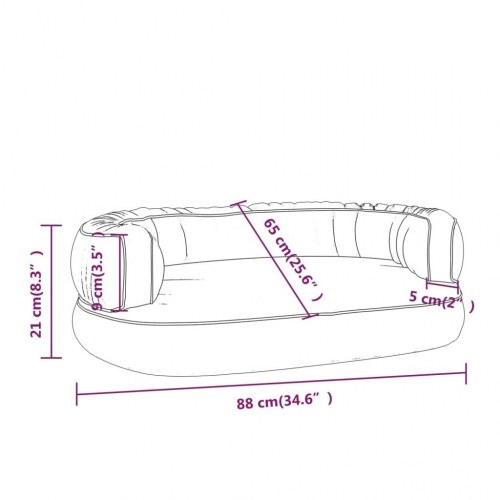 Ergonomisk hundeseng 88x65 cm skum og kunstlæder sort