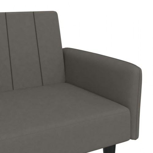 2-personers sovesofa fløjl mørkegrå