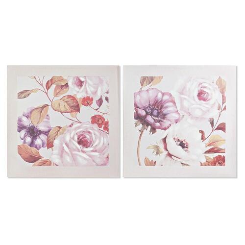 Maleri Roser Romantisk 70 x 3 x 70 cm (2 enheder)