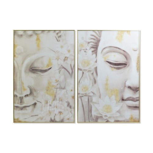 Malerisæt - Aluminium & krystal, Buddha, 80 × 4 × 120 cm (2 stk)