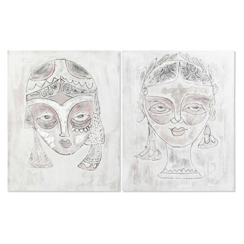 Maleri 80 x 3,7 x 100 cm Ansigt Kolonistil (2 enheder)