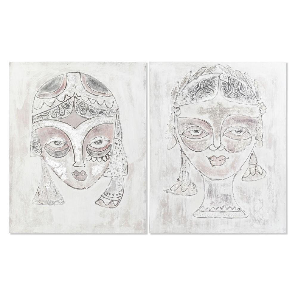 Maleri 80 x 3,7 x 100 cm Ansigt Kolonistil (2 enheder)