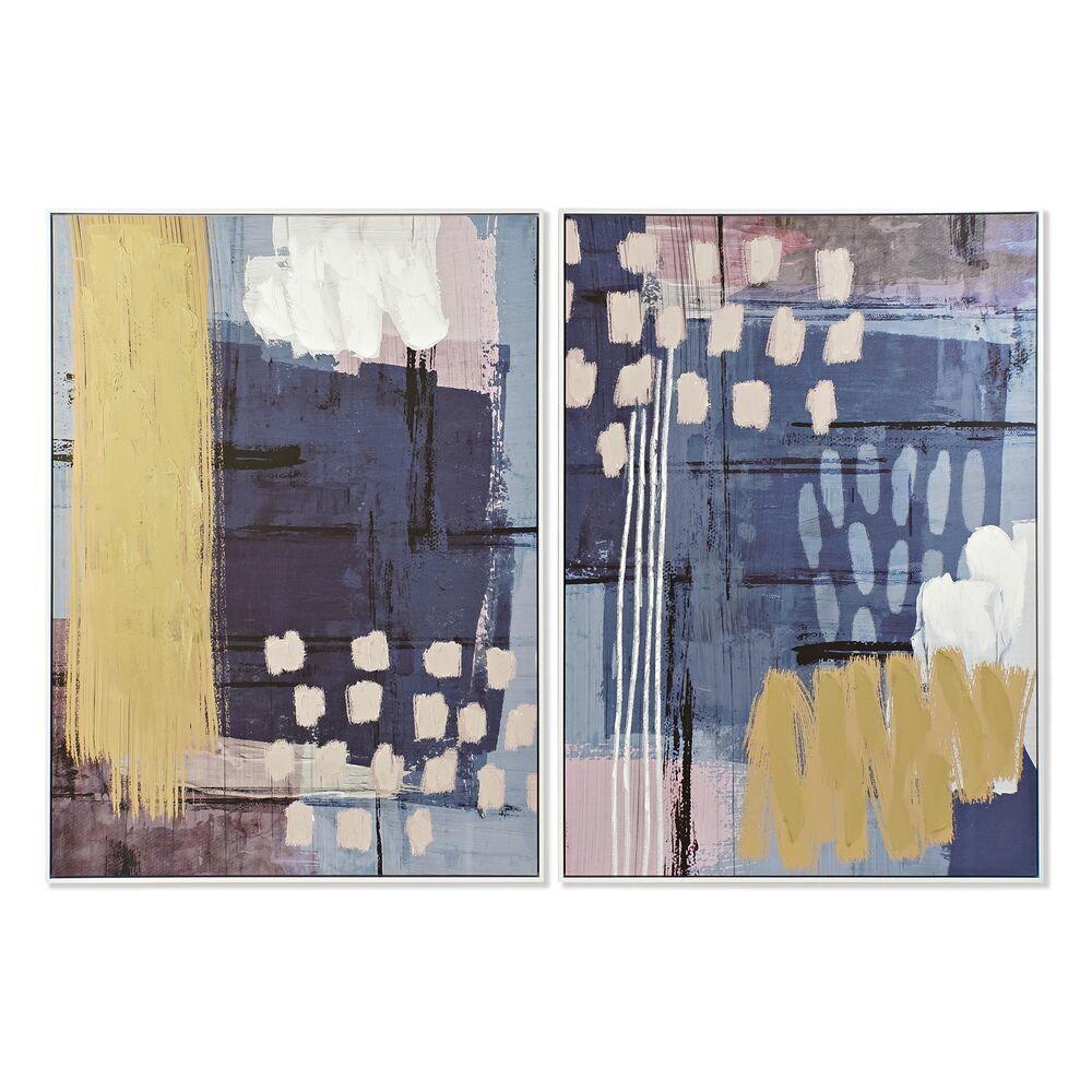 Lærredsmaleri - moderne, blå/grå/guld, 103,5 × 4,5 × 144 cm