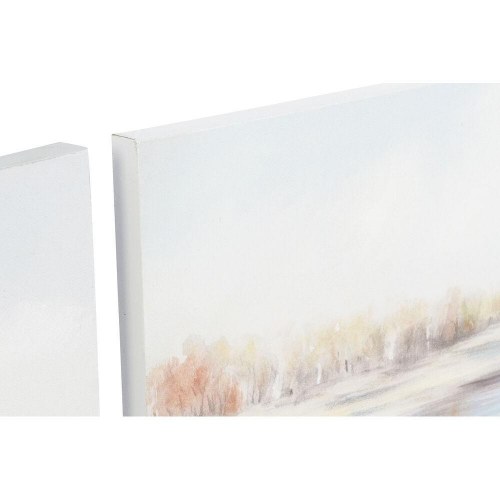 Lærredsmaleri - Fyrretræ/Canvas, 140 × 3,7 × 70 cm, Strand/Middelhavet