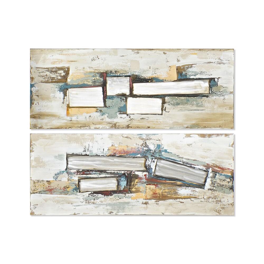 Abstrakt lærredsmaleri - fyrretræ, 150 × 3 × 60 cm