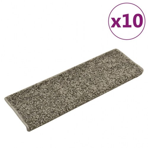 Trappemåtter 10 stk. - 65×21×4 cm - grå, rektangulær kant