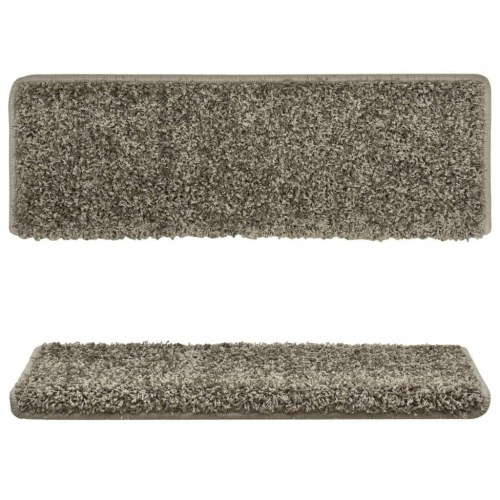 Trappemåtter 10 stk. - 65×21×4 cm - grå, rektangulær kant