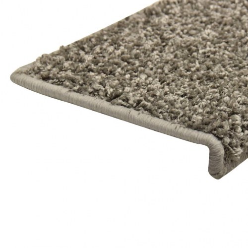 Trappemåtter 10 stk. - 65×21×4 cm - grå, rektangulær kant