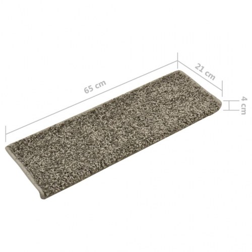 Trappemåtter 10 stk. - 65×21×4 cm - grå, rektangulær kant