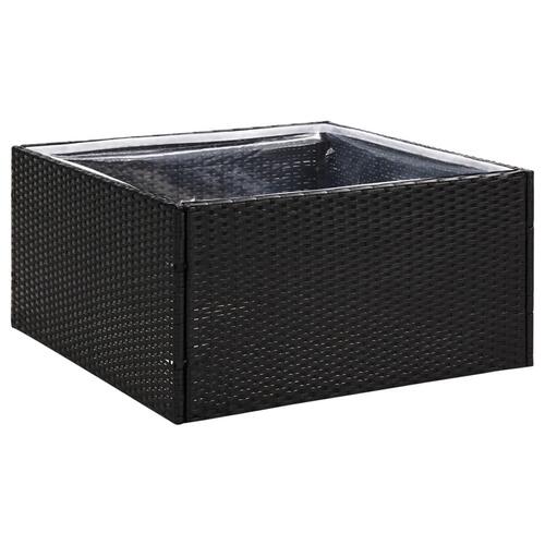 Havebord 80x80x40 cm polyrattan sort