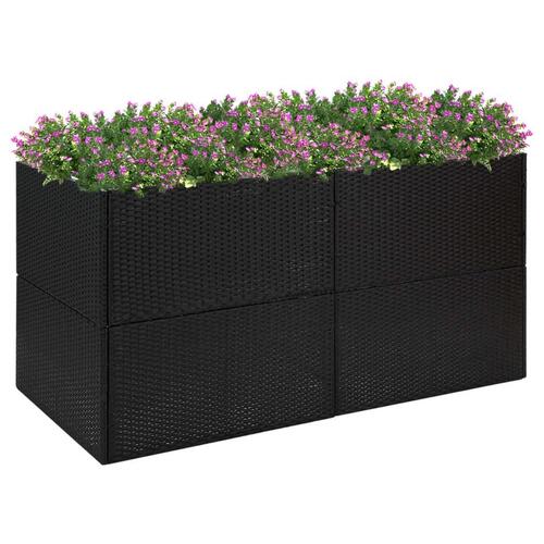 Plantekasse 157x80x80 cm polyrattan sort