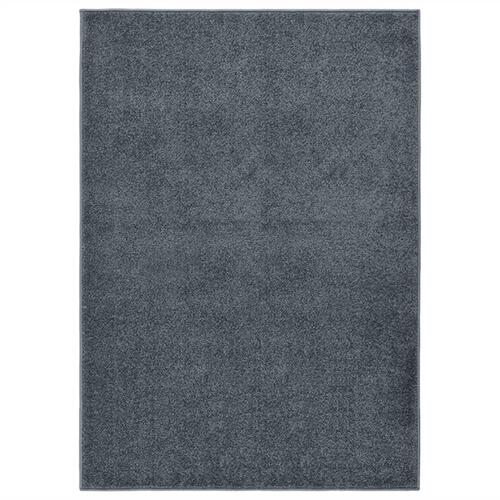 Gulvtæppe 240x340 cm kort luv antracitgrå
