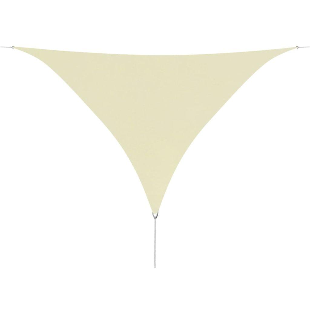 Solsejl Oxfordstof trekantet 3,6 x 3,6 x 3,6 m cremefarvet