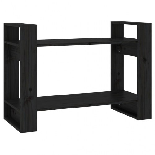 Bogreol/rumdeler 80x35x56,5 cm massivt fyrretræ sort