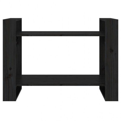 Bogreol/rumdeler 80x35x56,5 cm massivt fyrretræ sort