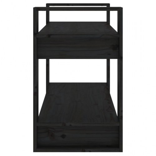 Bogreol/rumdeler 80x35x56,5 cm massivt fyrretræ sort