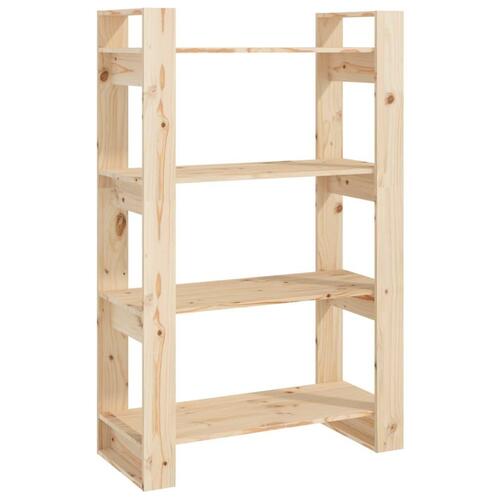 Bogreol/rumdeler 80x35x125 cm massivt fyrretræ