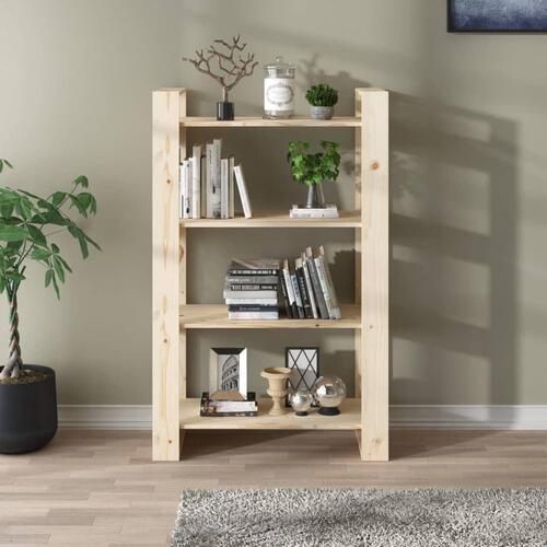 Bogreol/rumdeler 80x35x125 cm massivt fyrretræ