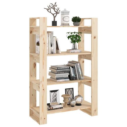 Bogreol/rumdeler 80x35x125 cm massivt fyrretræ