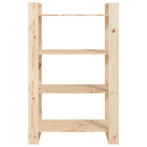 Bogreol/rumdeler 80x35x125 cm massivt fyrretræ