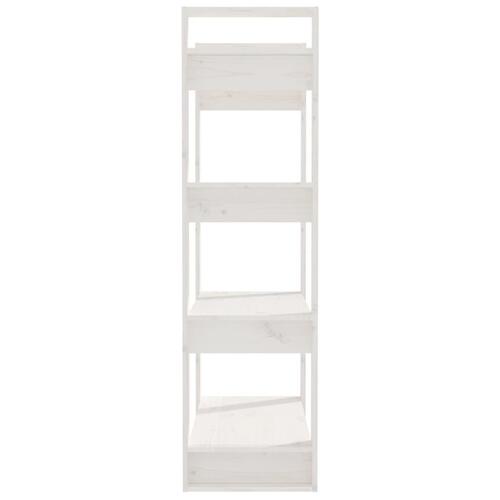 Bogreol/rumdeler 80x35x125 cm massivt fyrretræ hvid