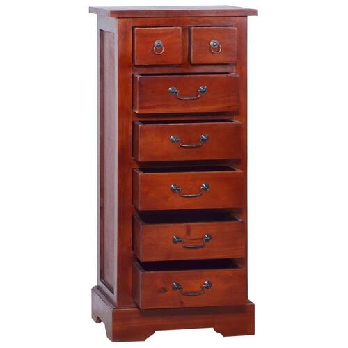 Kommode 45x35x100 cm massivt mahognitræ klassisk brun