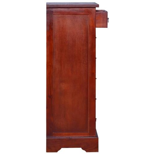 Kommode 45x35x100 cm massivt mahognitræ klassisk brun
