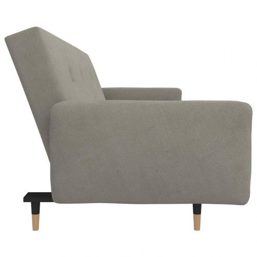 2-personers sovesofa med 2 puder velour lysegrå