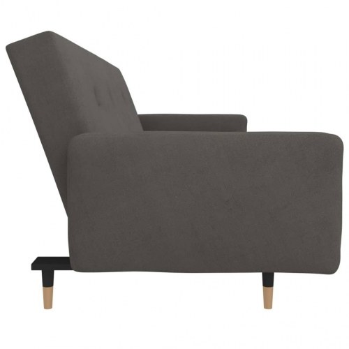 2-personers sovesofa med 2 puder fløjl mørkegrå