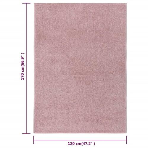 Gulvtæppe 120x170 cm kort luv lyserød
