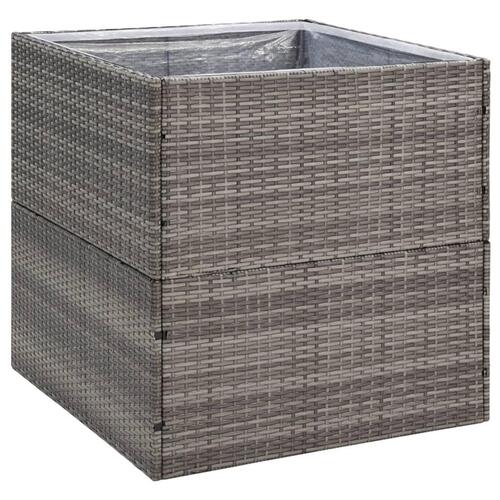 Plantekasse 80x80x80 cm polyrattan grå