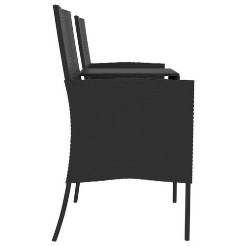 2-personers havestol med tebord polyrattan sort
