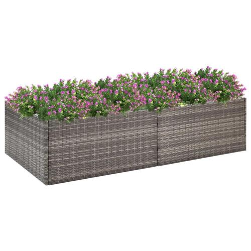 Plantekasse 157x80x40 cm polyrattan grå