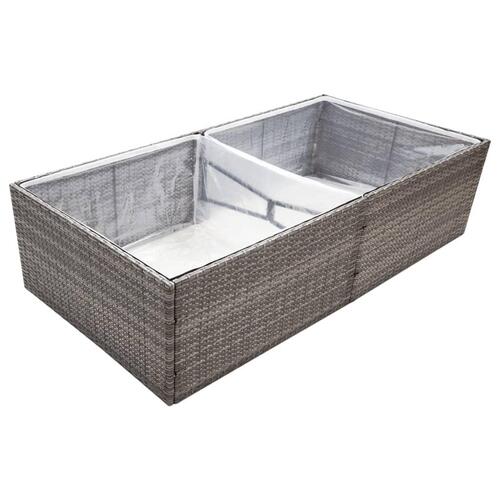 Plantekasse 157x80x40 cm polyrattan grå