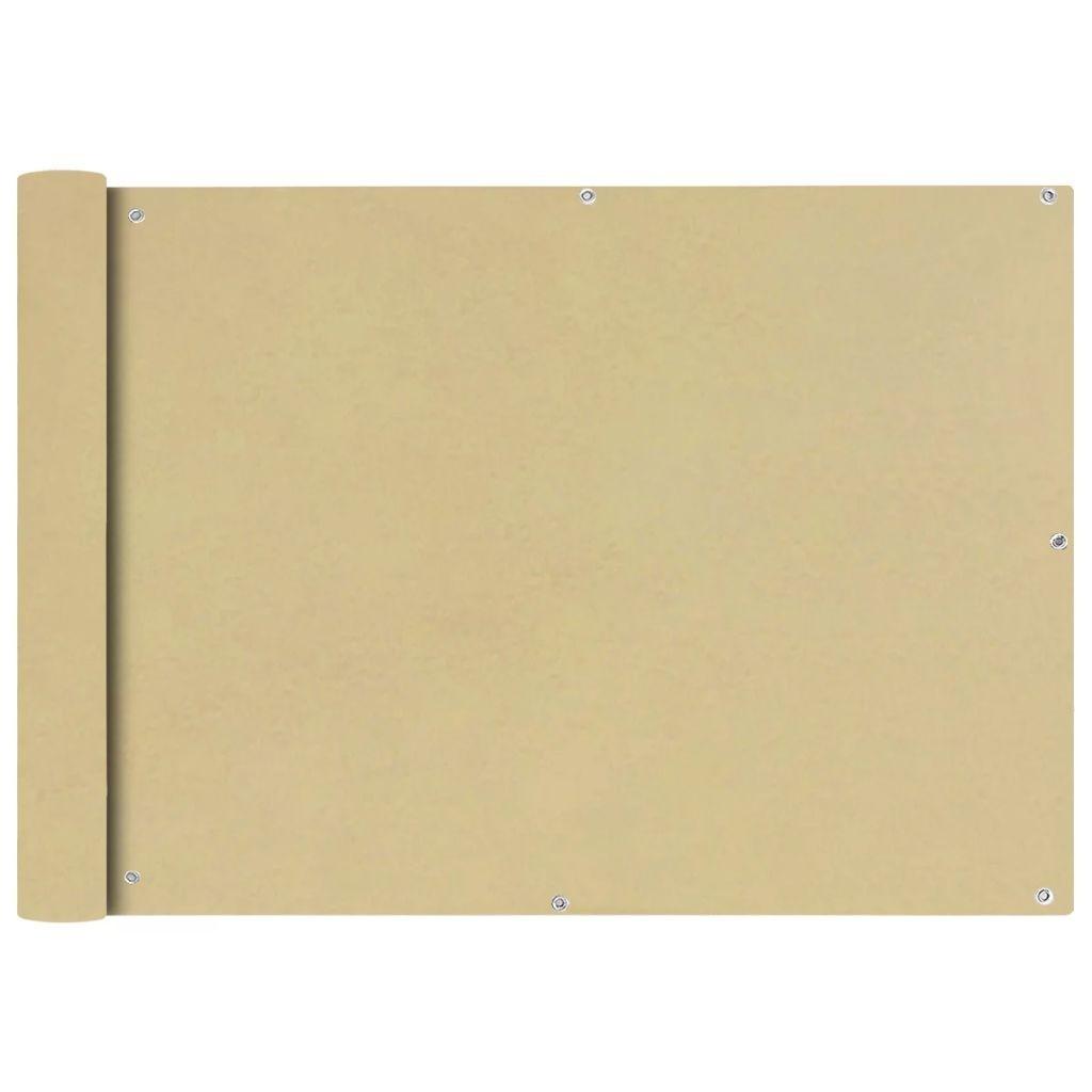 Balkonafskærmning Oxford-stof 75 x 400 cm beige