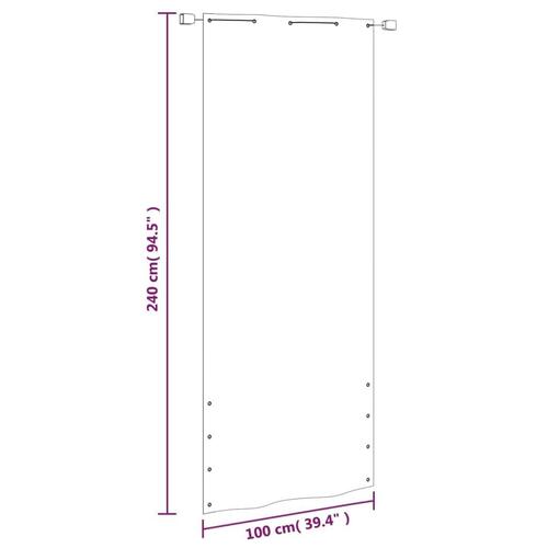 Altanafskærmning 100x240 cm oxfordstof hvid