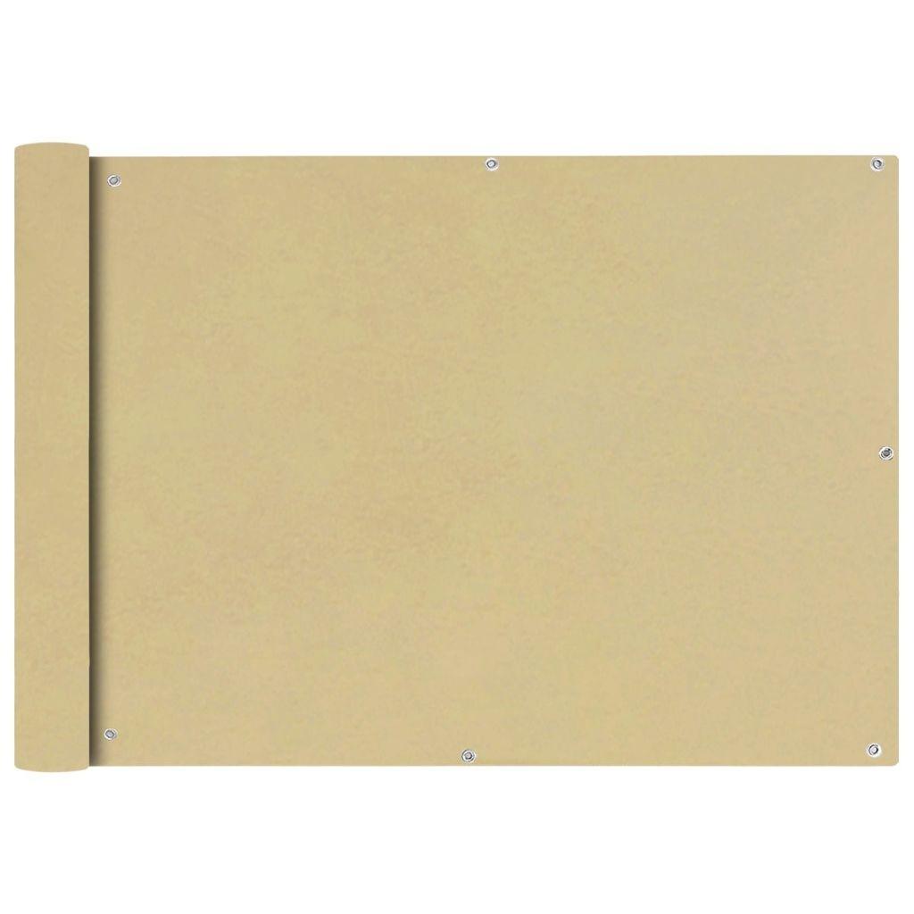 Balkonafskærmning Oxford-stof 75x600 cm beige