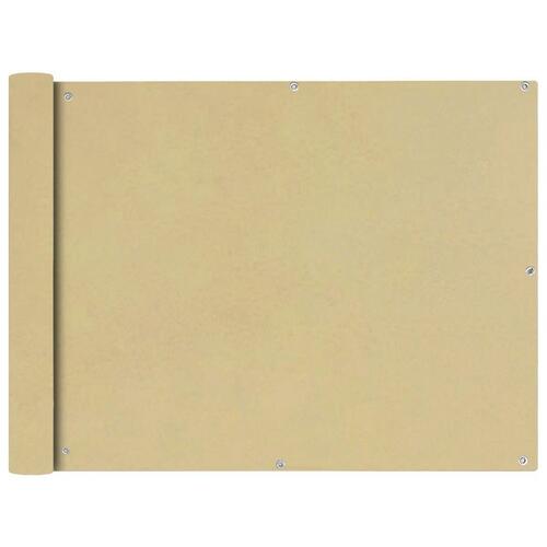 Balkonafskærmning Oxford-stof 90x600 cm beige