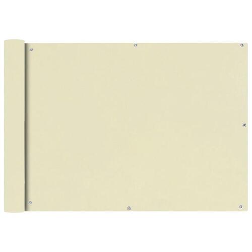 Balkonafskærmning 75x400 cm Oxford-stof cremefarvet