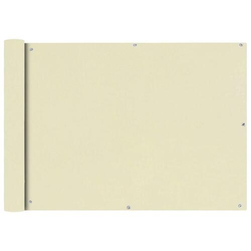 Balkonafskærmning Oxford-stof 75x600 cm cremefarvet