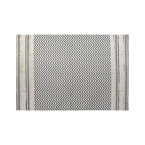 Tæppe Sort Zigzag Hvid (120 x 180 x 0,7 cm)