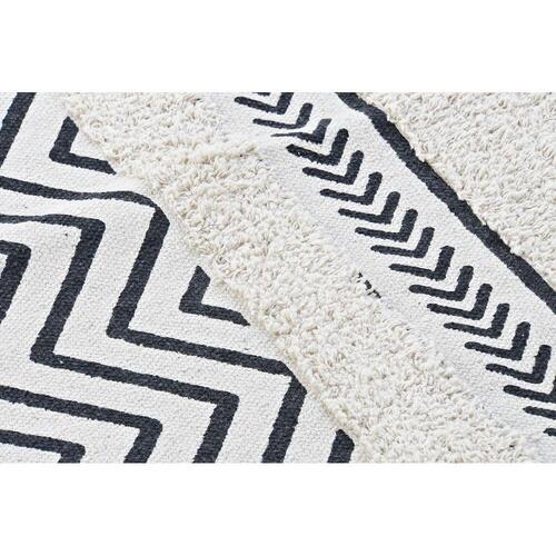 Tæppe Sort Zigzag Hvid (120 x 180 x 0,7 cm)