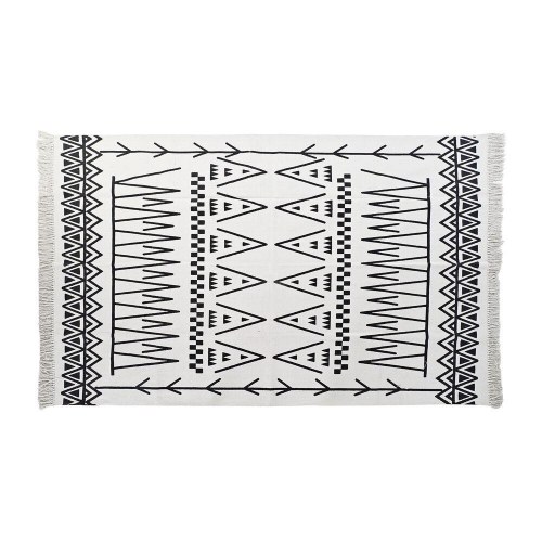 Tæppe - sort/hvid Ikat 120 × 180 cm