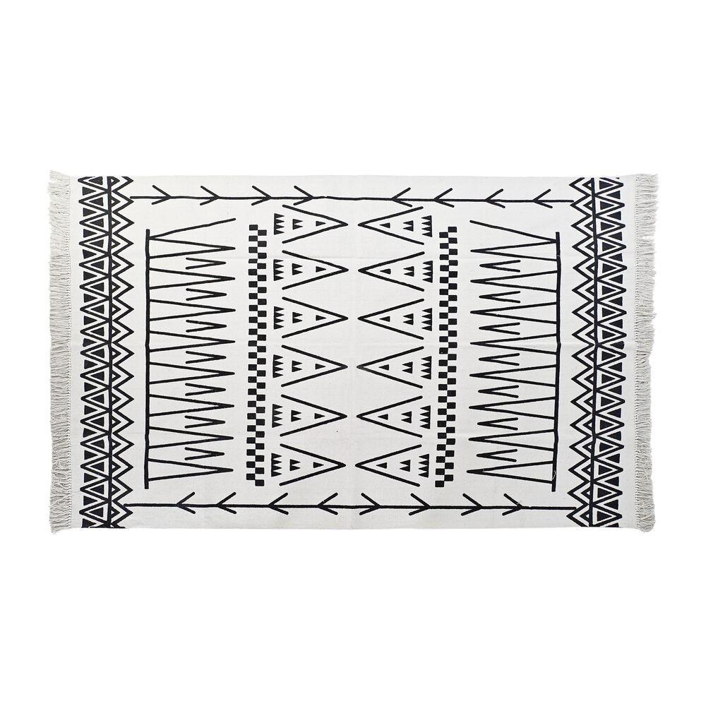 Tæppe Sort Hvid Ikat 120 X 180 X 0 7 Cm